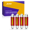 AUTSKY 41MM 42MM Festoon LED Bulb White for Interior Dome Map Vanity Mirror Sun Visor Lights, 211-2 212-2 578 569 214-2 LED Bulbs 6500K Super Bright, Canbus Error Free 6-SMD 2525 Chips (4-Pack)