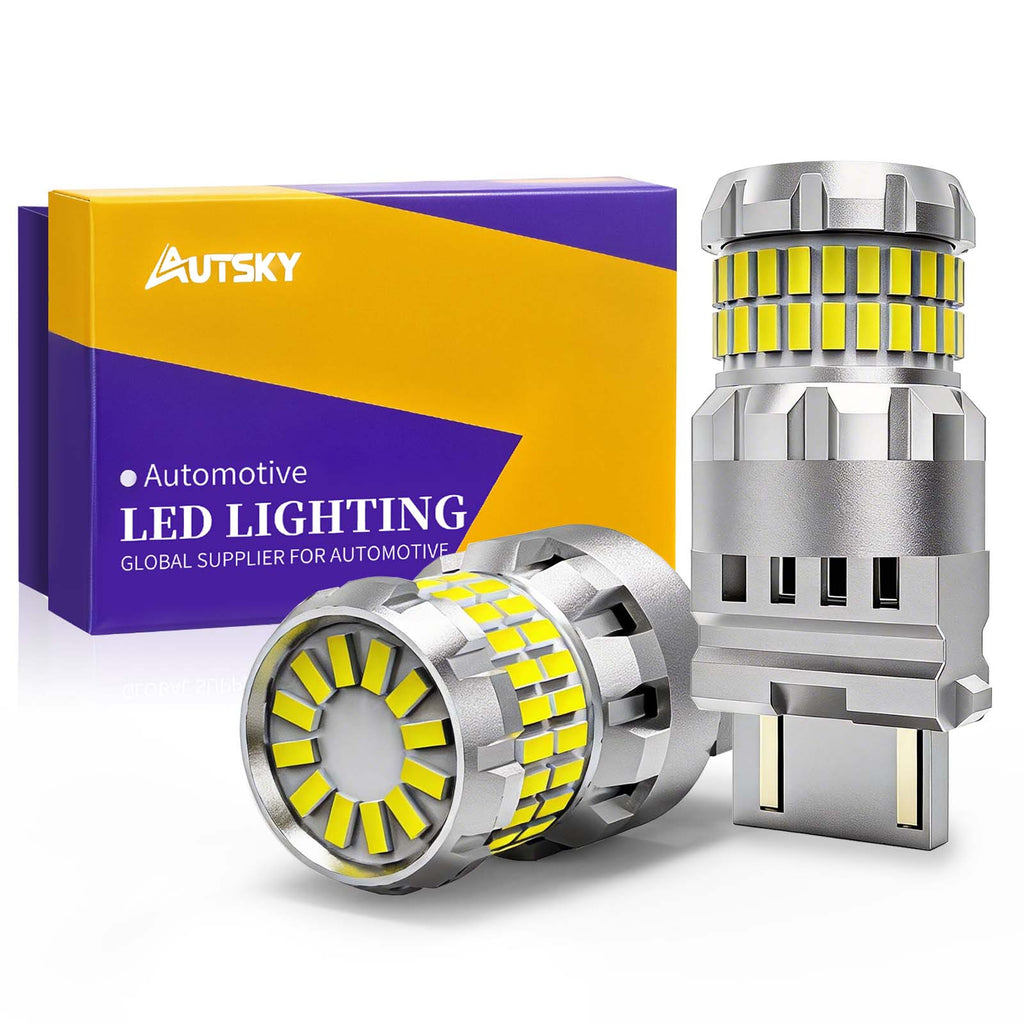 AUTSKY Reverse Light Bulbs, 3157 LED Bulb White, 500% Brighter 3156 3057 4157 4114 T25 Bulbs 60-SMD 3014 LED Chipset , DRL, Backup Light, Pack of 2